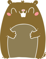 Gopher feliz de dibujos animados de estilo de color plano png