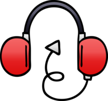 gradient shaded cartoon of a retro headphones png