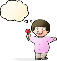 cartoon fat child with thought bubble png