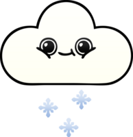 gradient shaded cartoon of a snow cloud png