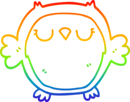 arco iris degradado línea dibujo de un dibujos animados búho png