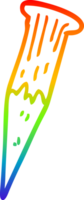 rainbow gradient line drawing of a cartoon bloody vampire stake png