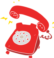 flat color illustration of ringing telephone png