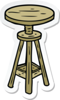 sticker of a cartoon artist stool png