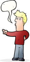 cartoon man pointing with speech bubble png