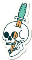 sticker of tattoo in traditional style of a skull png