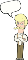 cartoon man with mustache with thought bubble png