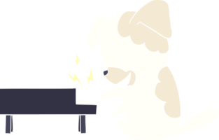 flat color style cartoon dog rocking out on piano png