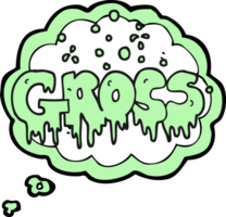 hand drawn thought bubble cartoon word gross png