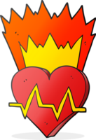 hand drawn cartoon heart rate png