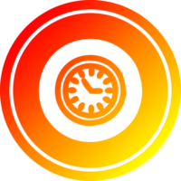 parede relógio circular ícone com caloroso gradiente terminar png