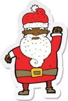 sticker of a cartoon angry santa claus png