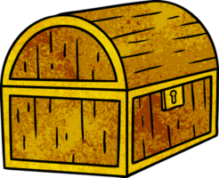 hand drawn textured cartoon doodle of a treasure chest png