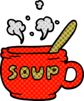 doodle de desenho animado de sopa quente png