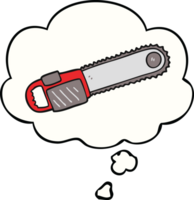 cartoon chainsaw with thought bubble png