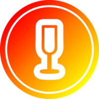 champagne flute circular icon with warm gradient finish png