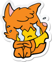 sticker van een huilende vos cartoon png