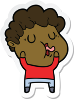 sticker of a cartoon man pulling face png