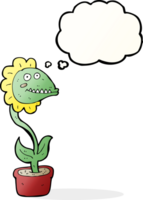 cartoon monster plant with thought bubble png