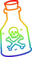 rainbow gradient line drawing of a cartoon poison png
