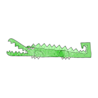 hand textured cartoon crocodile png