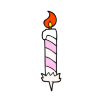 hand drawn cartoon birthday cake candle png