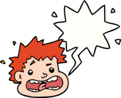 cartoon frightened face with speech bubble png
