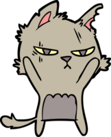 tough cartoon cat png