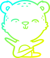 freddo pendenza linea disegno di un' contento cartone animato orso png