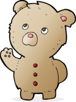 dessin animé agitant ours en peluche png