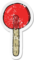 retro distressed sticker of a cartoon lollipop png