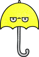 rétro grunge texture dessin animé de une parapluie png