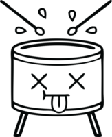 line drawing cartoon of a drum png