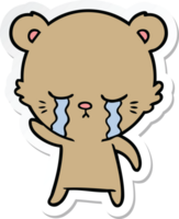 sticker of a crying cartoon bear png