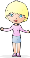 cartoon woman shrugging png