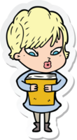 sticker of a cartoon woman png