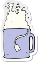 sticker of a cartoon mug of tea png