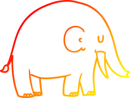 chaud pente ligne dessin de une dessin animé l'éléphant png