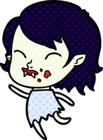 cartoon vampire girl with blood on cheek png