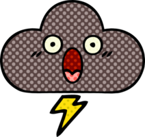 cómic libro estilo dibujos animados de un tormenta nube png