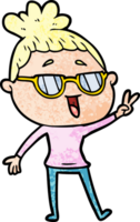 Cartoon glückliche Frau mit Brille png