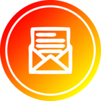 envelope letter circular icon with warm gradient finish png