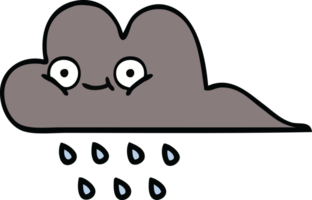 schattig tekenfilm van een storm regen wolk png