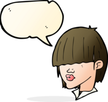 cartoon fashion haircut  with speech bubble png