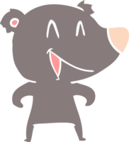 desenho animado de estilo de cor plana de urso rindo png