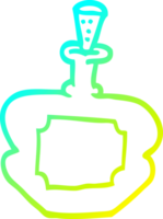 cold gradient line drawing of a cartoon perfume bottle png