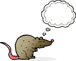 Cartoon-Ratte mit Gedankenblase png