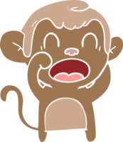 macaco de desenho animado de estilo de cor plana gritando png