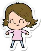 sticker of a cartoon friendly girl png