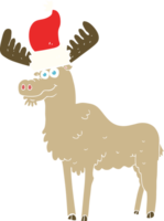 flat color illustration of christmas moose png